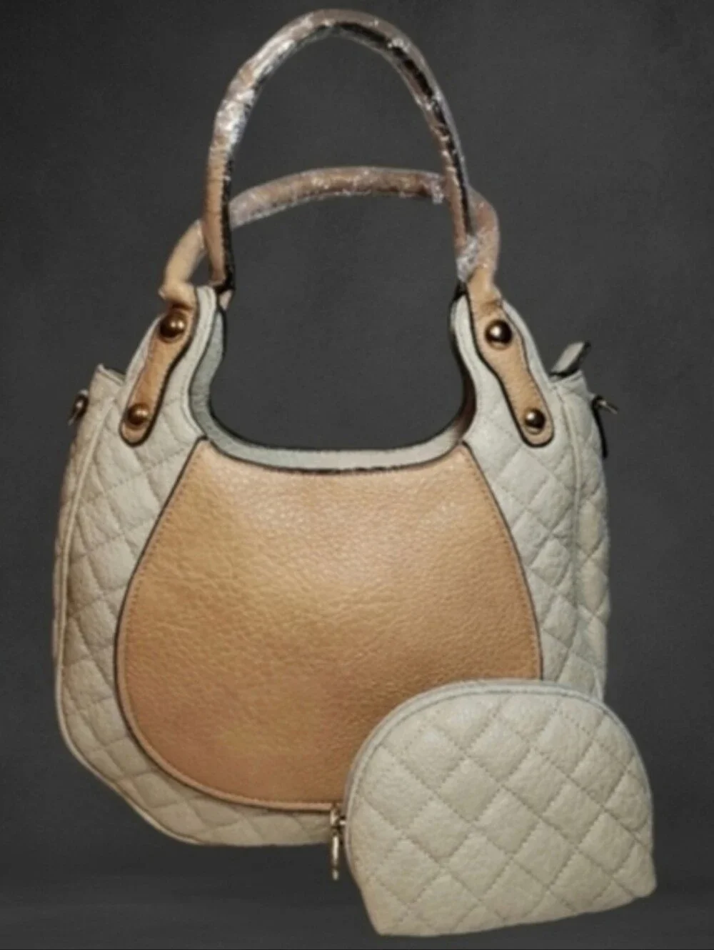 Structured  Hobo Shoulder Bag with Mini Pouch